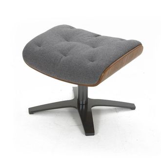 MyNewDesign Puf de tela grafito y roble natural