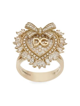 Dolce & Gabbana Devotion ring met diamant - Goud
