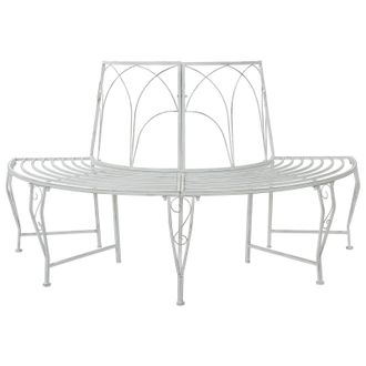 vidaXL Banco De &Aacute;rbol 4-n&uacute;mero De Plazas 160 X 80 X 89 Cm Acero Vidaxl