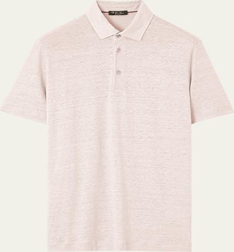 Loro Piana Mens Linen Jersey Dublon Polo Shirt