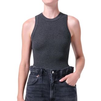 A Gold E Leigh Tank In Charcoal Grey