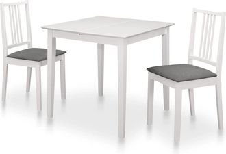 vidaXL Vidaxl Juego De Muebles De Comedor 3 Piezas Mdf Blanco