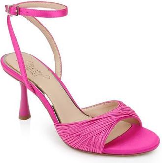 Badgley Mischka Nanette Braided Ankle Strap Sandal in Hot Pink at Nordstrom, Size 7.5