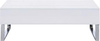 VENTE-UNIQUE.COM Mesa de centro con tablero elevable efecto madera blanco
