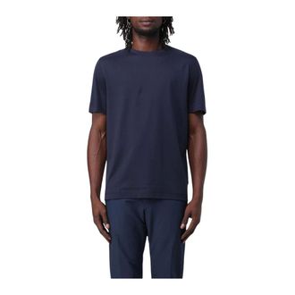 HUGO BOSS T-Shirts, male, Blue, M, Short Sleeve Crew Neck TShirt