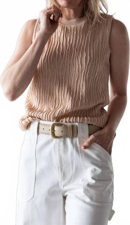Alysi Maglia Textured Knit Top In Peach