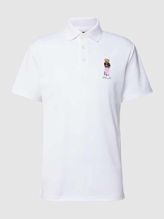 Polo Ralph Lauren Poloshirt mit Label-Stitching in Weiss, Größe S