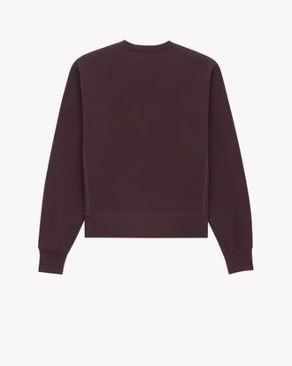 Saint Laurent Crew-Neck Cotton Sweatshirt - Prune