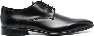 Corneliani almond-toe leather derby shoes - men - Calf Leather/Rubber/Calf Leather/Calf Leather - 6.5 - Black