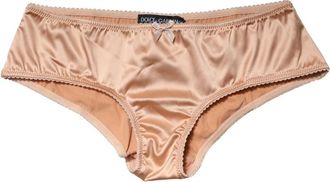 Dolce & Gabbana Silk Stretch Mid Waist Brief Panty - Dames - Onderbroek - Beige - S - Ondergoed
