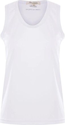 Comme Des Gar&ccedil;ons Witte Mouwloze Top met Logo Print - Dames - Tops zonder mouwen - Wit - L - Tops