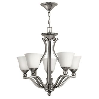 Loops 5 Bulb Chandelier Hanging Pendant LIght Brushed Nickel LED E27 60W Bulb in Metallics