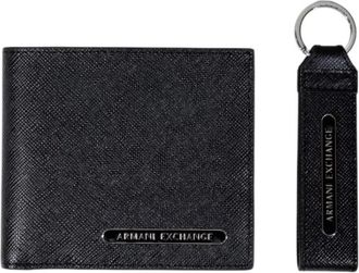 A|X Armani Exchange Leren Bifold Portemonnee met Meerdere Kaartsleuven - Heren - Portefeuilles - Zwart - ONE Size - Leer - Accessoires