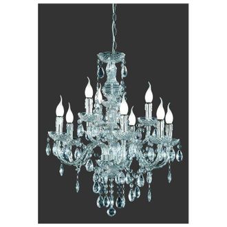 Trio Lampadario Classico 9 Luci Con Pendagli Trasparenti 73 Cm Luster Gd Trio