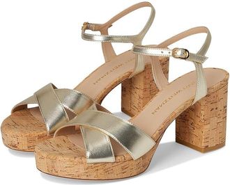 Stuart Weitzman Dayna Platform 80 Womens Wedge Shoes Light Gold : 10.5 M, Leather