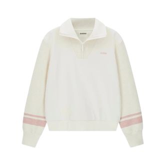 Guess Felpa Fabrizia Mezza Zip - - Sweatshirts & Hoodies - Donna - Bianco - M