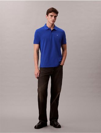 Calvin Klein Jeans Calvin Klein Mens Cotton Pique Classic Polo Shirt - Blue - M