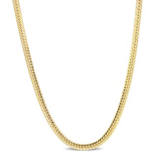 Amour Herringbone Chain Necklace In Yellow Plated Sterling Silver, 18 In