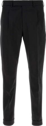 Pantaloni Torino Rebel 1 Pleat - Heren - Slim Fit Broeken - Zwart - XL - Leer - Broeken