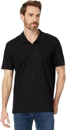 John Varvatos Leroy Polo Mens Clothing Black : SM (US 48), Pique/Viscose