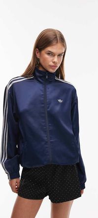 adidas Originals Firebird - Top sportivo in raso blu navy e argento glitterato - In esclusiva per ASOS-Grigio