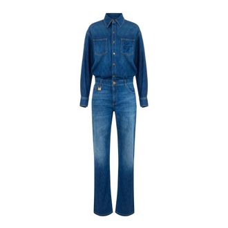 Elisabetta Franchi Dames, Jumpsuits & Playsuits, Blauw, Maat: 2XL Denim