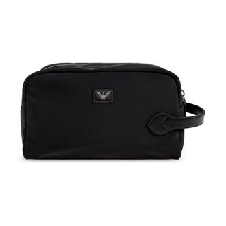 Emporio Armani Beauty Case con Logo Applicato - - Bags - Uomo - Nero - ONE SIZE