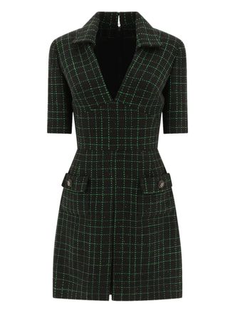 Elie Saab check-pattern tweed dress - Black