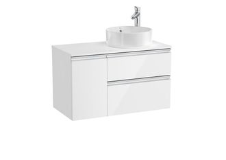 Roca Mueble Base De 2 Cajones Para Lavabo De Sobre Encimera The Gap - Roca Medidas: 1100x460x537 Mm - Posici&oacute;n Del Lavabo: Izquierda