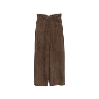 Brunello Cucinelli Suede Wide-leg Trousers