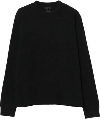 Beams Plus Thermal Crew Neck - Heren - Ronde hals truien - Zwart - M - Katoen - Truien & Vesten