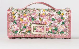 Roger Vivier Clutch Belle Vivier in raso con paillettes ricamate