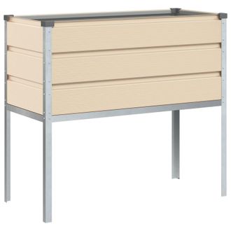 vidaXL Jardinera Marfil 100 X 45 X 90 Cm Acero Galvanizado Vidaxl