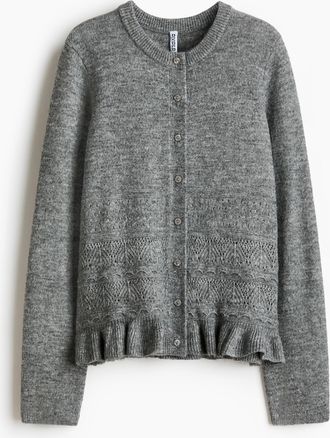 H&M Cardigan in Pointellestrick - Grau