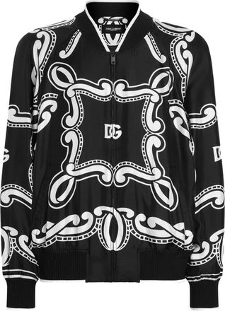 Dolce & Gabbana bandana-print bomber jacket - men - Silk - 50 - Black