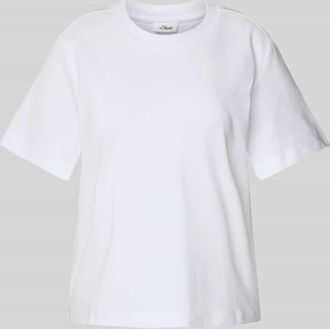 s.Oliver Red Label Regular Fit T-Shirt aus reiner Baumwolle in Weiss, Gr&ouml;&szlig;e 46