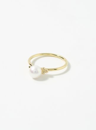 Poppy Finch Womens Fine single-pearl ring