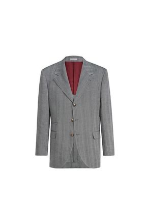 Brunello Cucinelli Chevron blazer in Medium Grey at Nordstrom, Size 52 It
