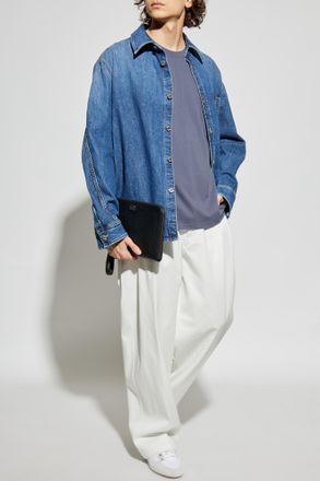 Fendi T-shirt With Logo, Mens, Grey