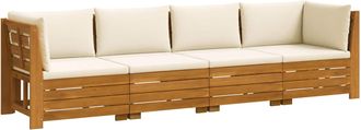 vidaXL 4 Uds. Conjunto De Sof&aacute;s De Exterior Madera De Acacia S&oacute;lida Vidaxl