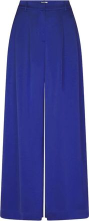 Dante6 Onique Wijde Pijpen Broek van Satijn - Dames - Broeken - Blauw - Maat: S Satijn