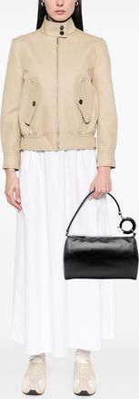 Burberry Womens Pre-owned Leather Rhombi Shoulder Bag - Black - One Size