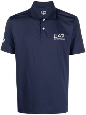 Emporio Armani logo-print polo shirt - Blue