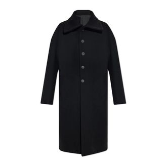 Rick Owens Wollen jas - Heren - Mantel - Zwart - S - Wol - Jassen