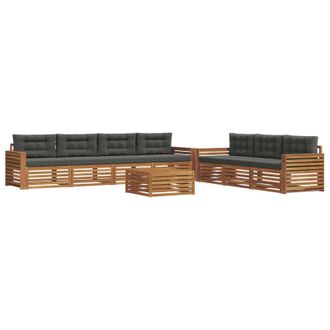 vidaXL Conjunto De Sof&aacute;s De Exterior 8 Uds. Natural Y Antracita Vidaxl