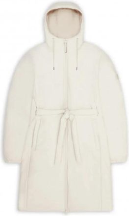 Rains Lange Gewatteerde Curve Jas - Dames - Parka Jassen - Beige - XS - Polyester - Jassen