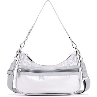 LeSportsac Small Shine Nylon Shoulder Bag in Silver Shine L at Nordstrom Rack