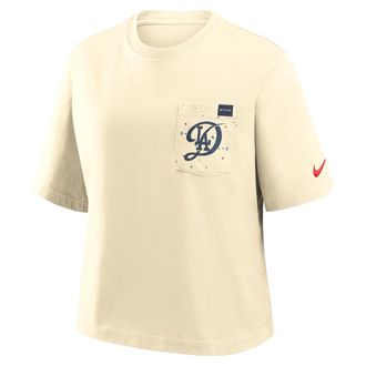 Nike Los Angeles Dodgers City Connect Pocket Boxy Nike Womens MLB T-Shirt in Brown | 11CM11MLD-3GZ