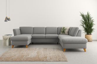 HOME AFFAIRE Wohnlandschaft »Trelleborg U-Form« Federkern-Polsterung, wahlweise mit Bettfunktion und Stauraum