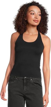 Free People Clean Lines Tank Top Womens Black Racerback Halter Neck GBO3862